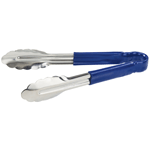 Winco Utility Tongs, Heavy Duty, with PVC Sleeve, 9" Blue
